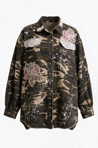 Floral Patched Camo Shacket