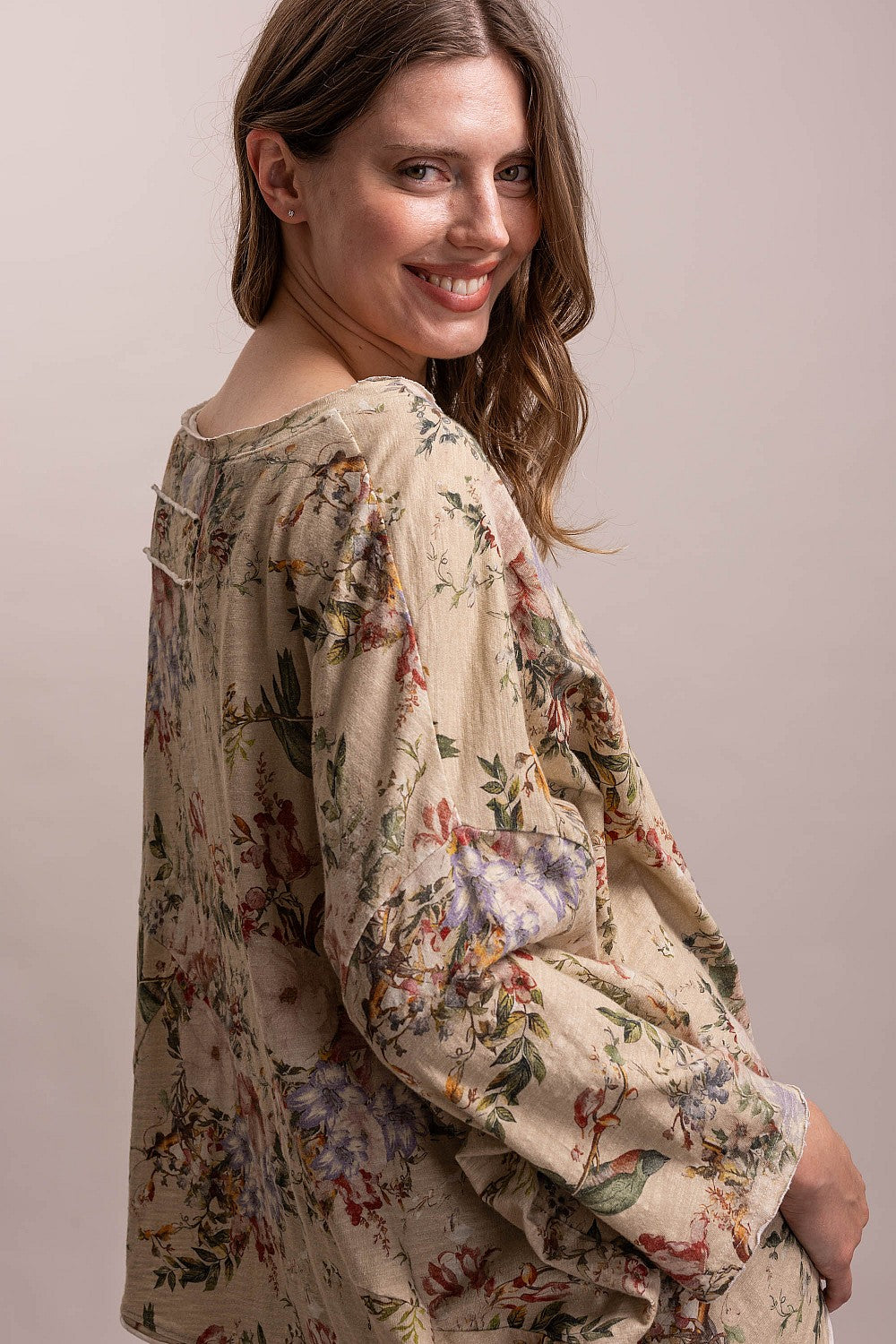 Flower & Birds Dolman Top