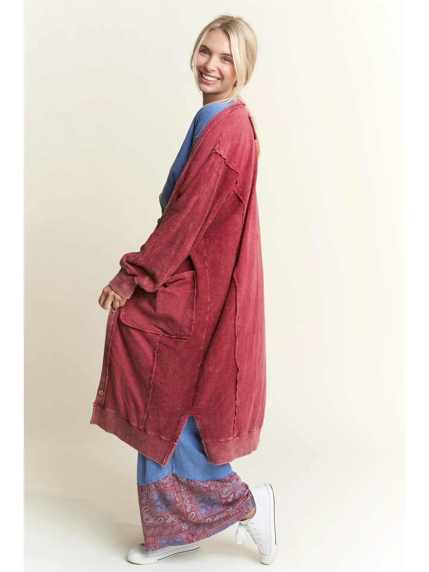 French Terry Maxi Cardi
