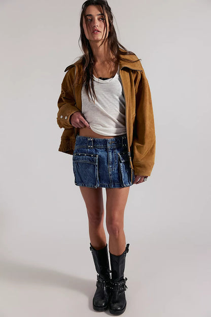 Hera Studded Denim Skirt