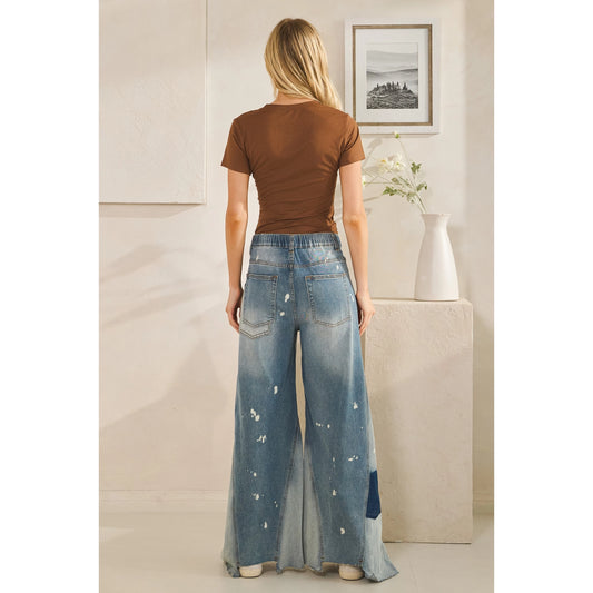 Bleached Wide Leg Jeans