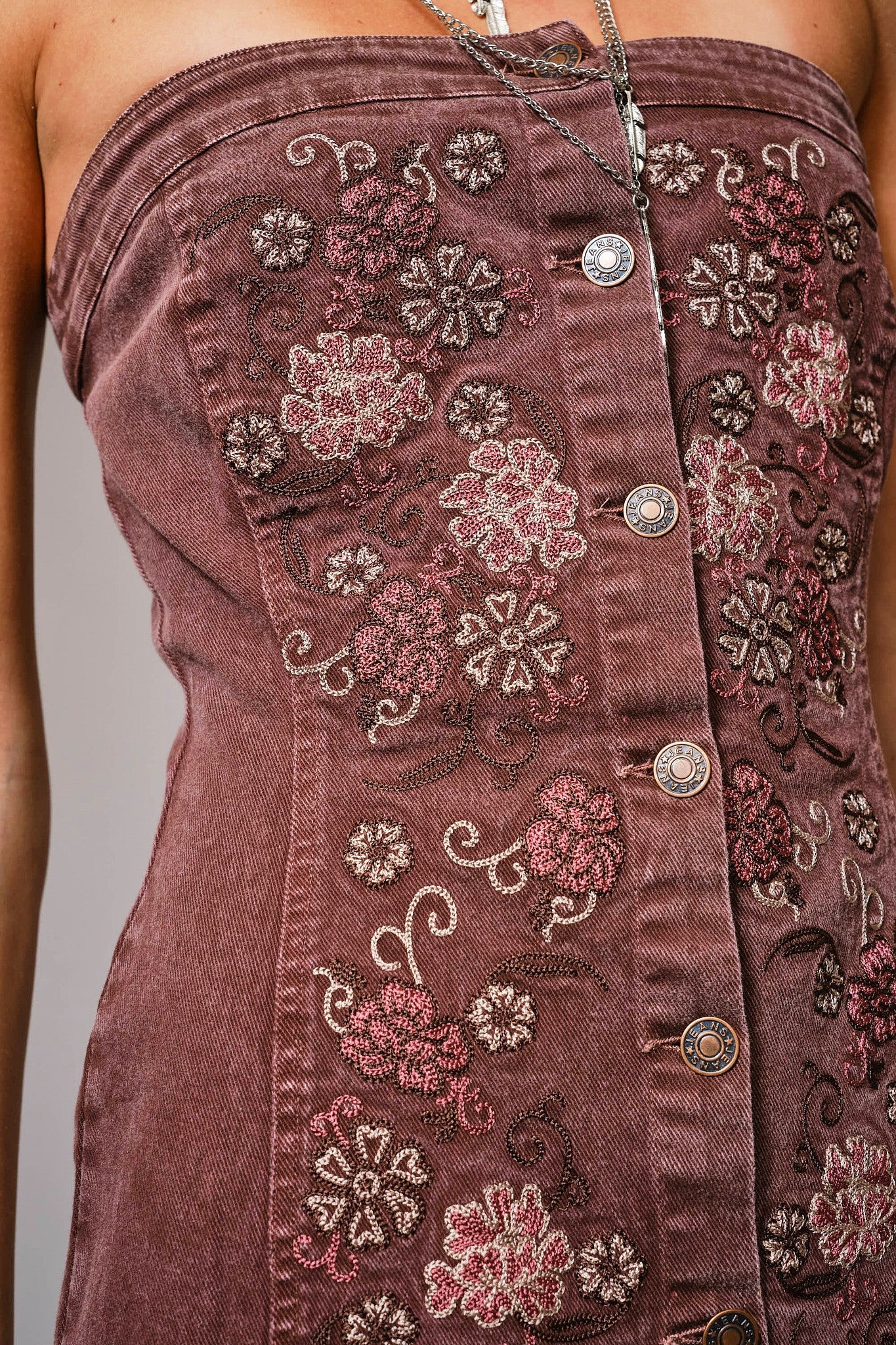 Embroidered Tube Dress