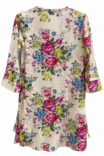 Embroidered Floral V Tunic