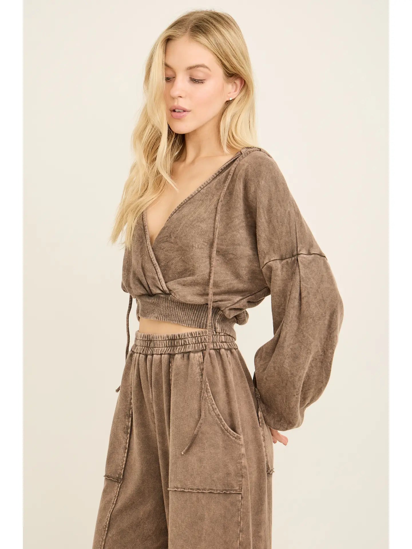 Surplice Cropped Hoodie