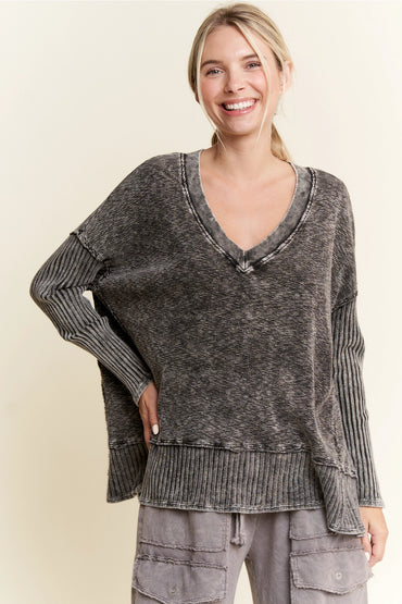 V Melange Sweater