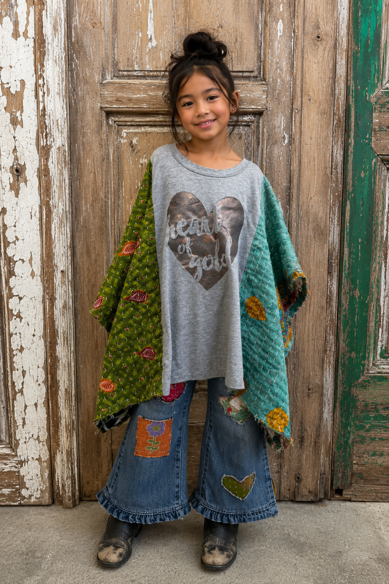 6y Heart of Gold Poncho