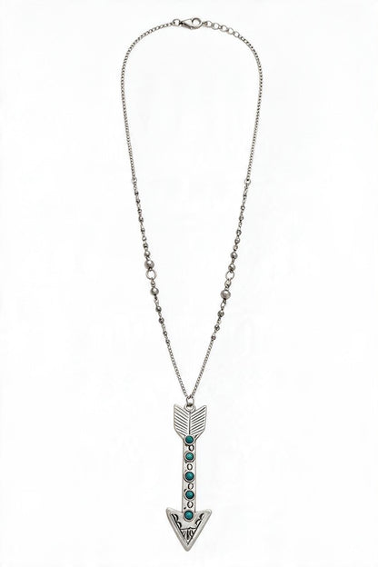 Long Turquoise Arrow Necklace