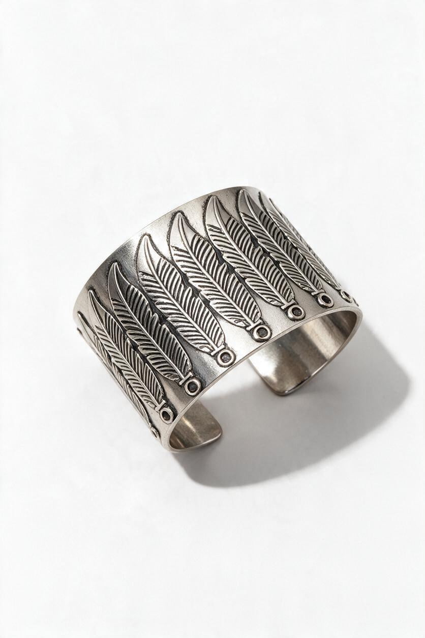 Feather Silver Cuff