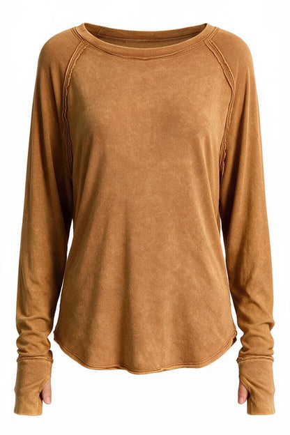Thumbhole Scoop Top