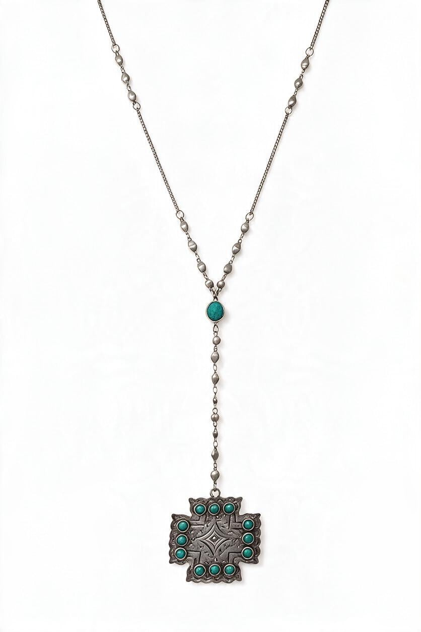 3 Dot Fat Cross Necklace