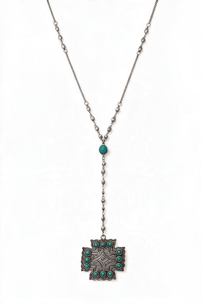 3 Dot Fat Cross Necklace