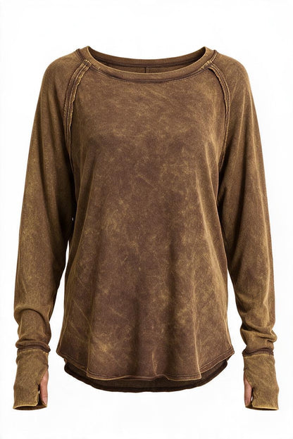 Thumbhole Scoop Top