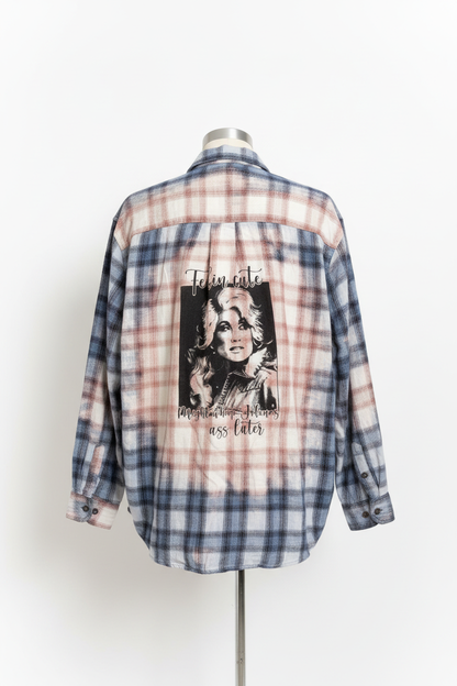 Up Cycled Dolly Flannel color c6 back view ghost mannequin product image