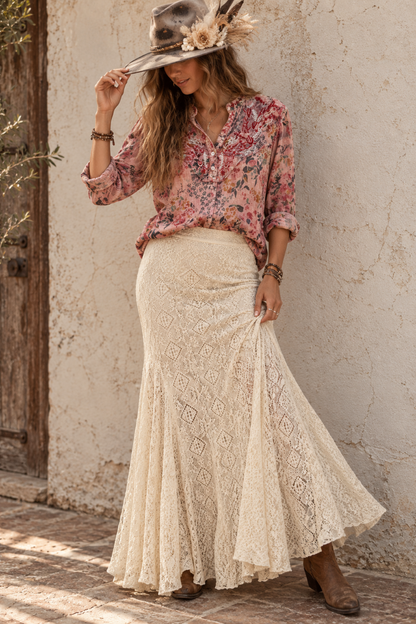 1/4 Front Embroidered Yoke