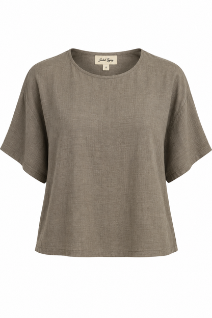Taupe Linen Top
