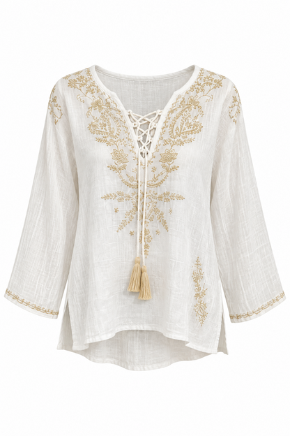 Paisley Embroidery Top