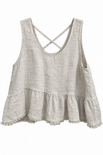 Cross Back Ruffle Top