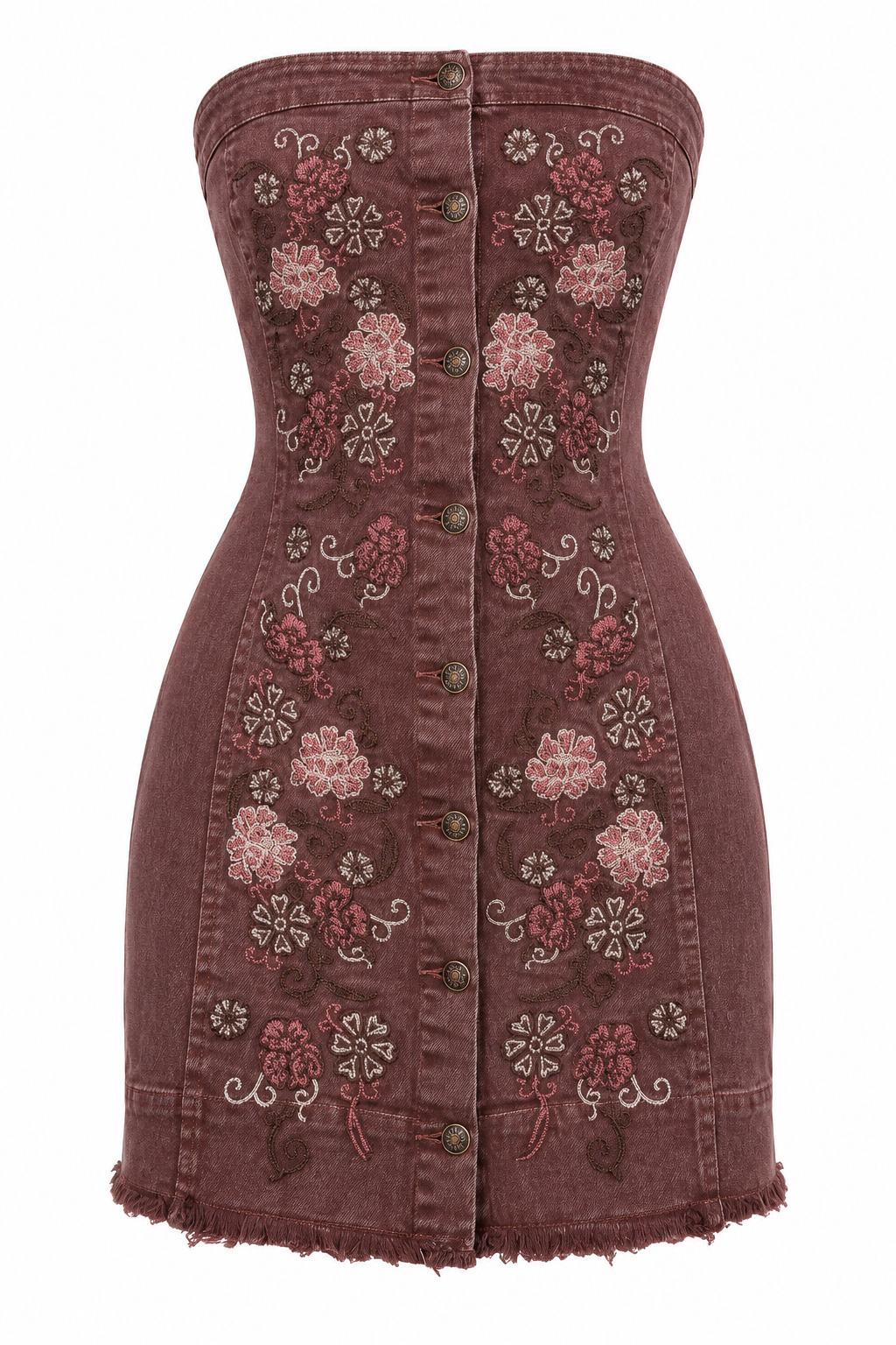 Embroidered Tube Dress