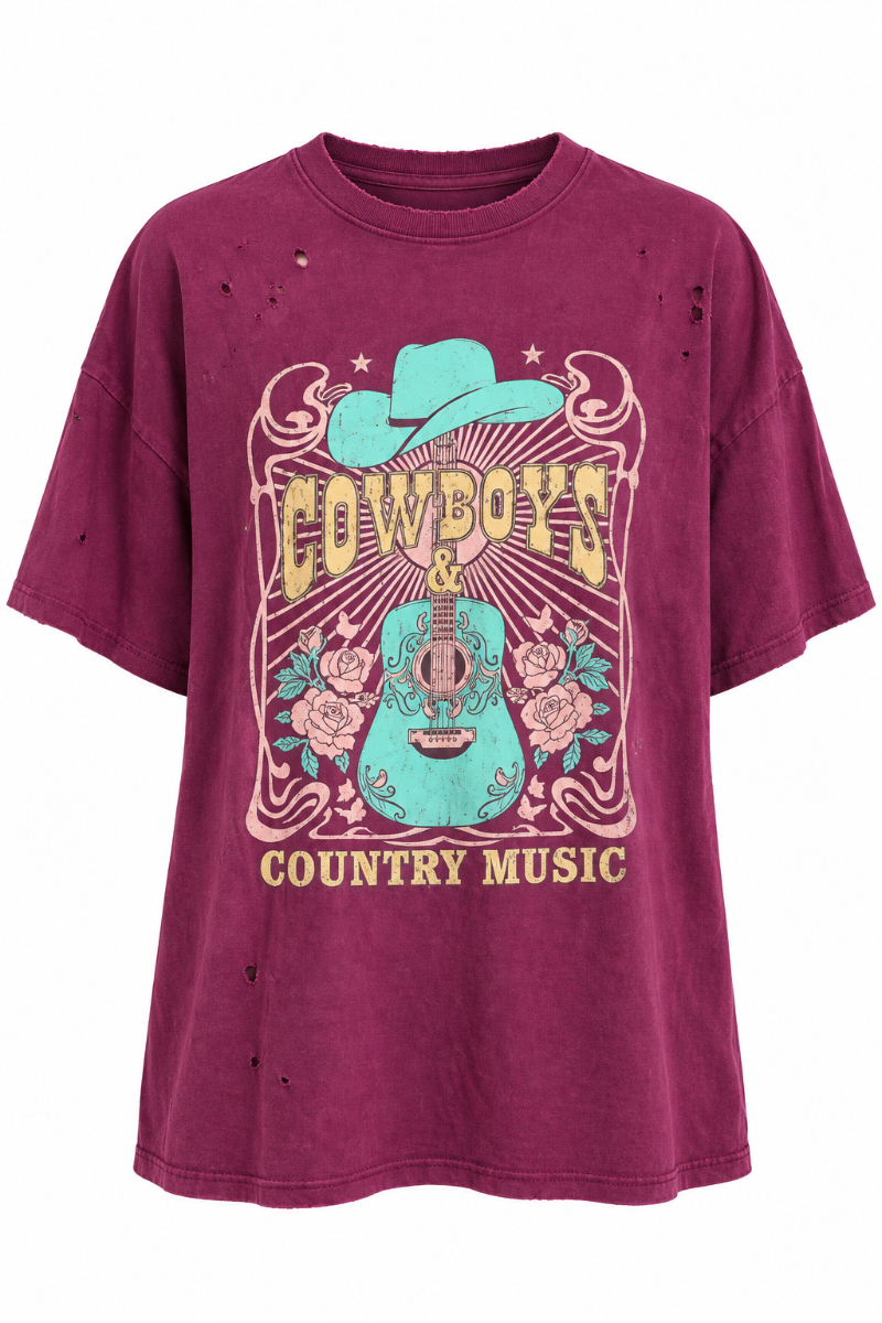 Distressed Cowboys & Country Music Flower