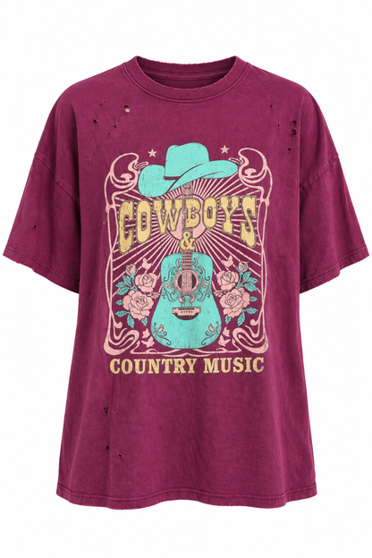 Distressed Cowboys & Country Music Flower