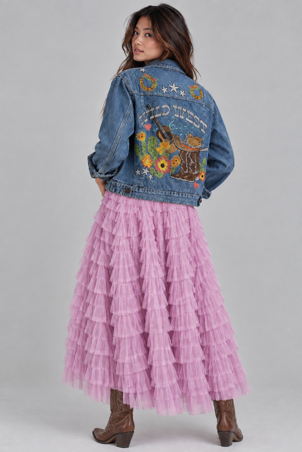 Combo Sized Ruffled Tulle Skirt
