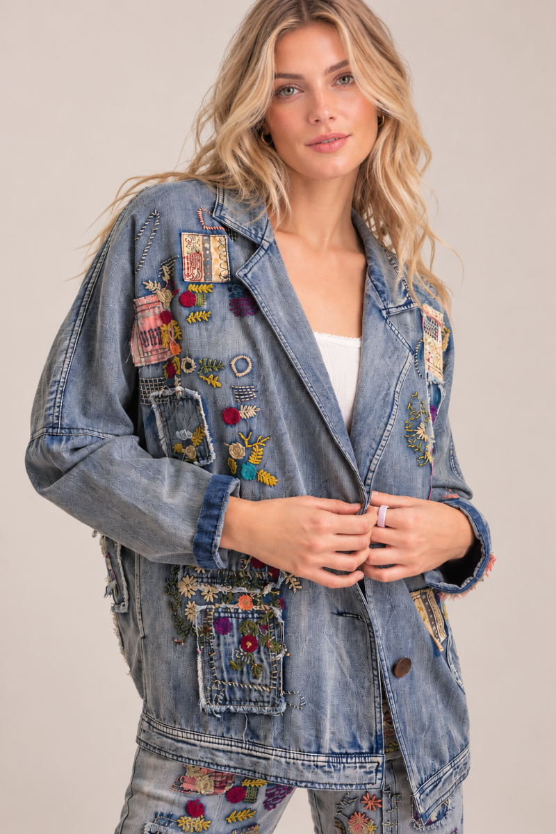 Embroidered Denim Jacket