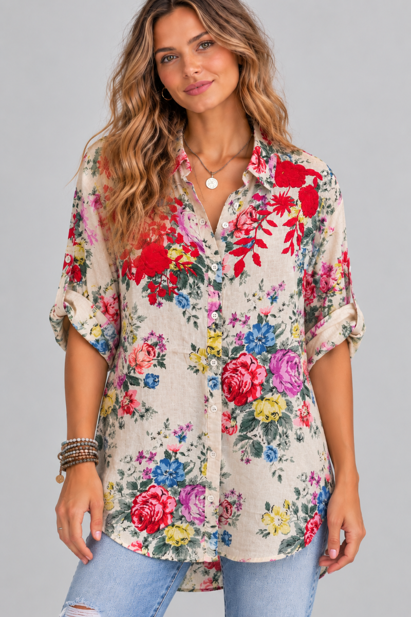 Embroidered Collared Blouse