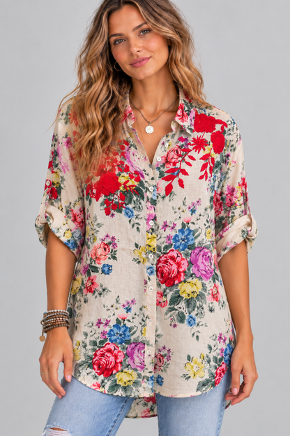 Embroidered Collared Blouse