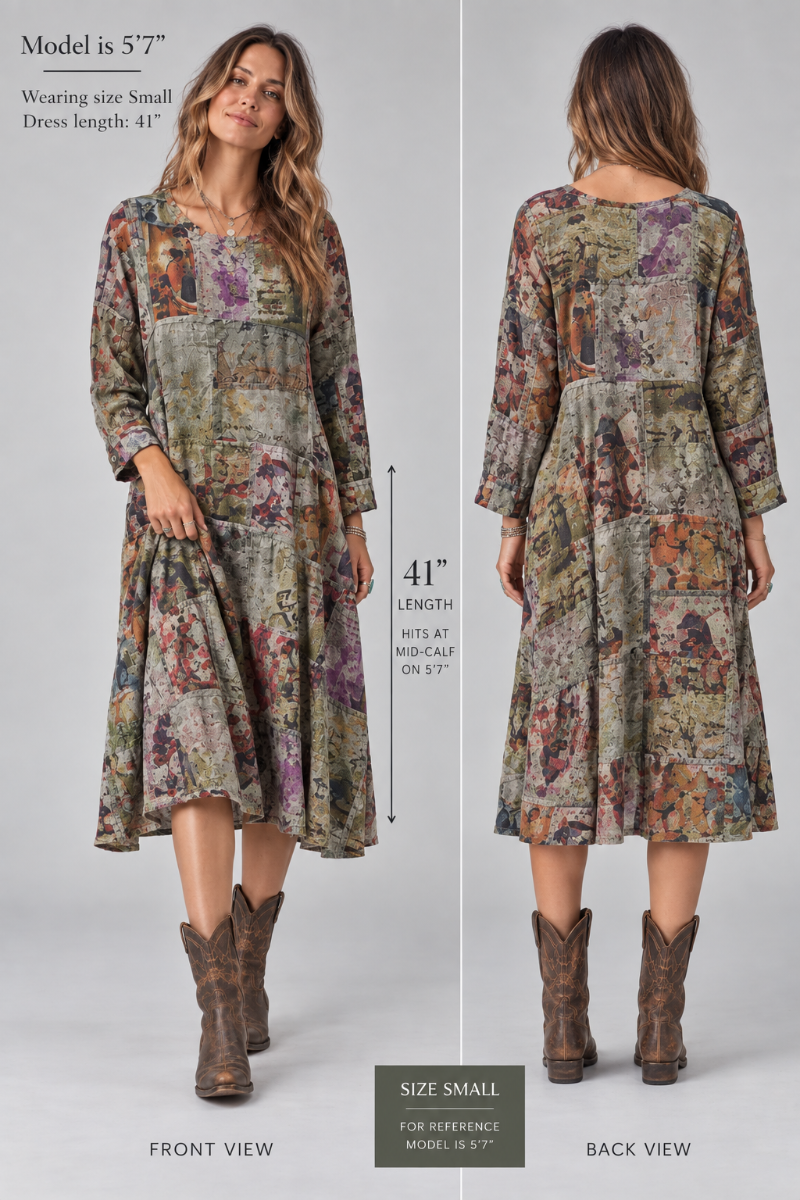 Patchwork Woven Dress