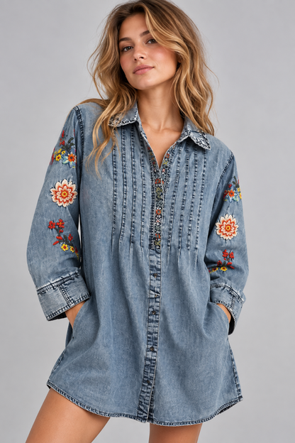 Desert Rose Pin Tuck Dress