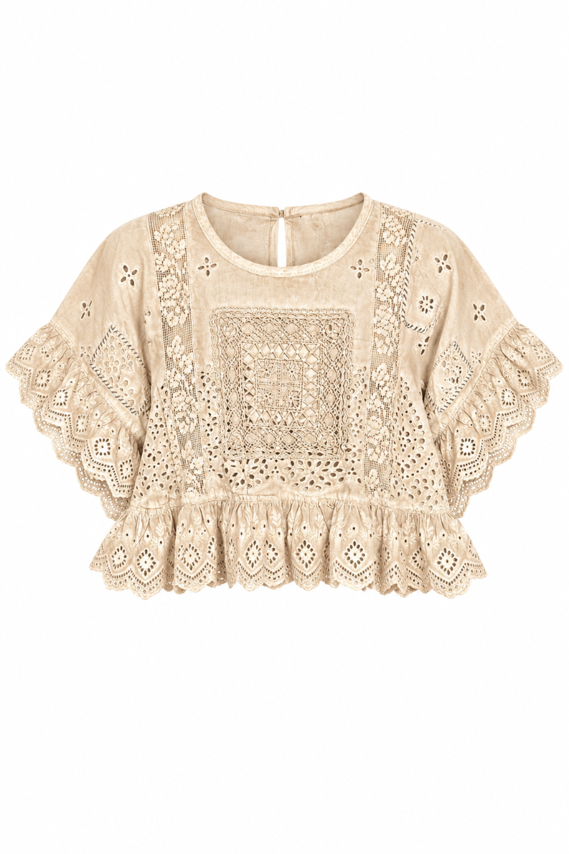 Softly Worn Eyelet Top