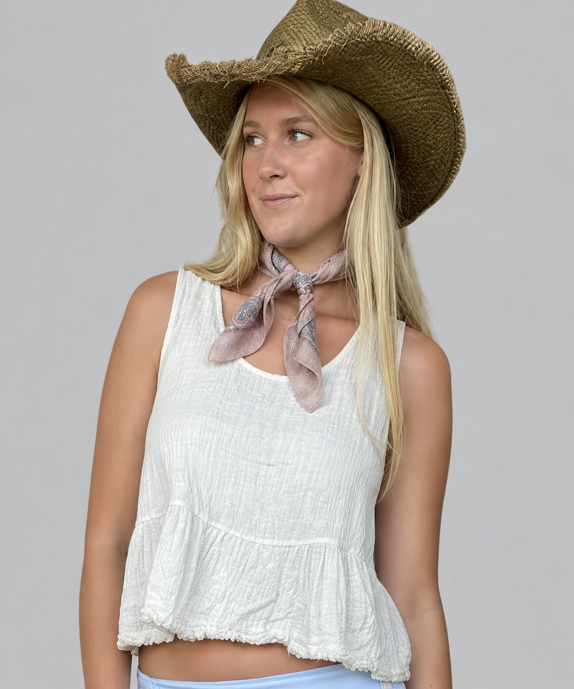 Cross Back Ruffle Top