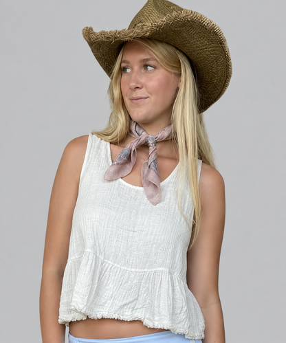 Cross Back Ruffle Top