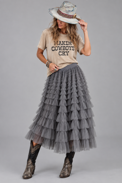 Combo Sized Ruffled Tulle Skirt
