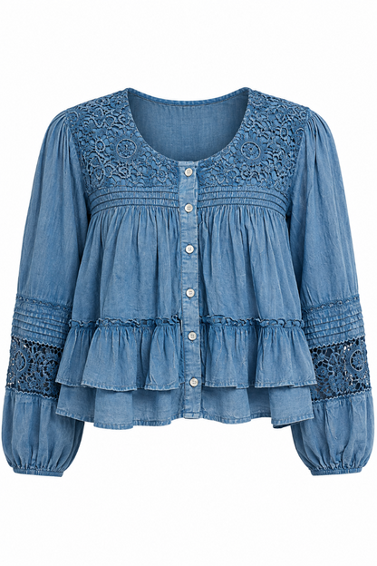 Ruffled Crochet Top