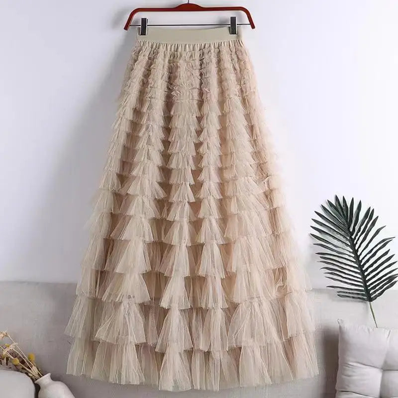 Combo Sized Ruffled Tulle Skirt