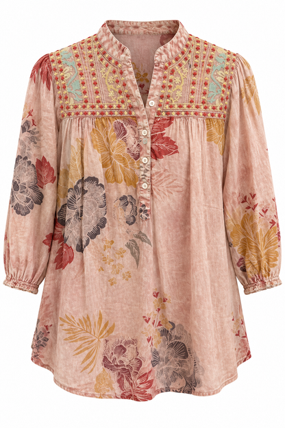 1/4 Front Floral Blouse