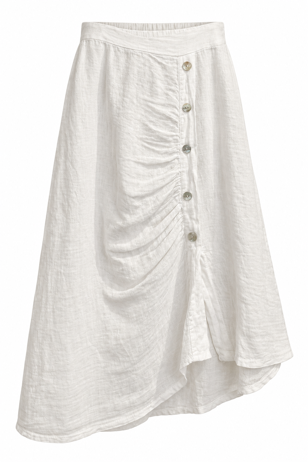 Side Button Asymetrical Skirt