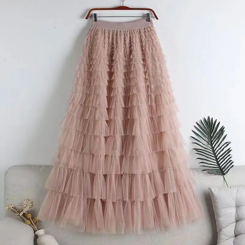 Combo Sized Ruffled Tulle Skirt