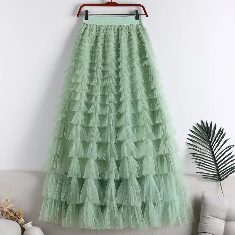 Combo Sized Ruffled Tulle Skirt