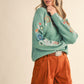 Green Embroidered Sweater