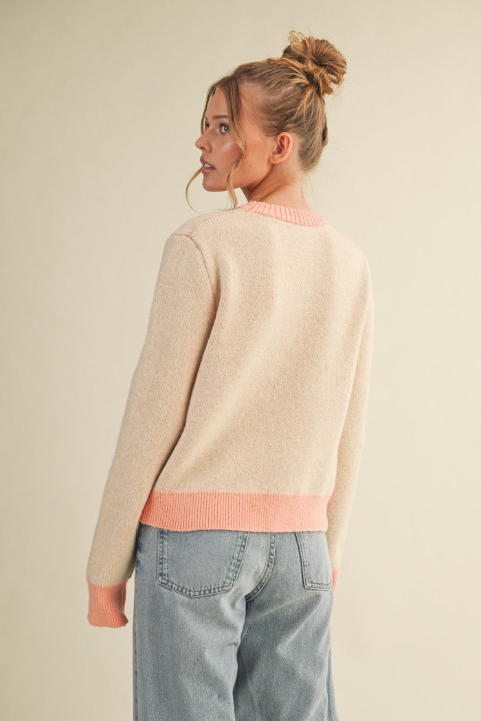 Coral Band Sweater