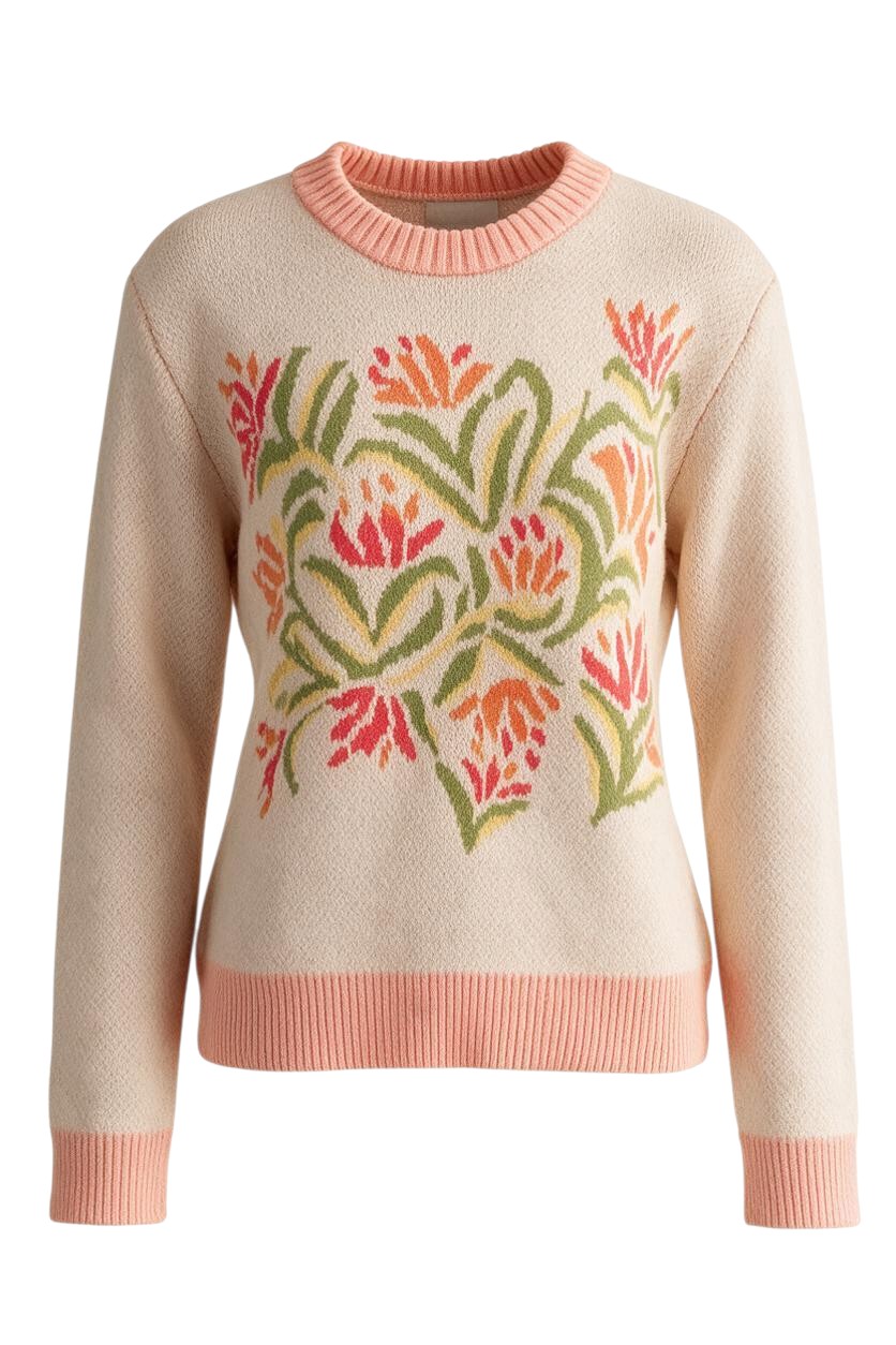 Coral Band Sweater