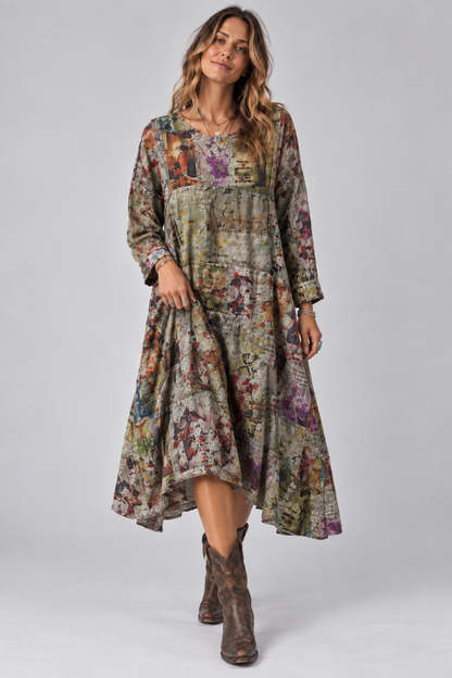 Patchwork Woven Dress