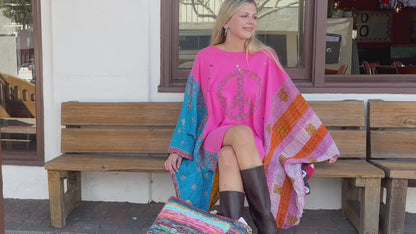 Up Cycled Peace Poncho