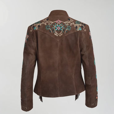 Beaded Fringe Suede Jacket