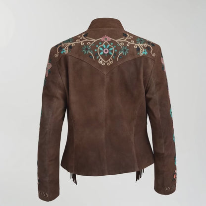 Beaded Fringe Suede Jacket