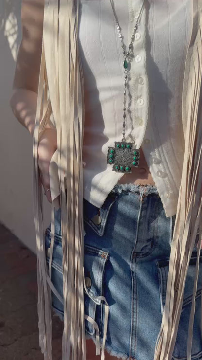 Front Pockets Denim Mini