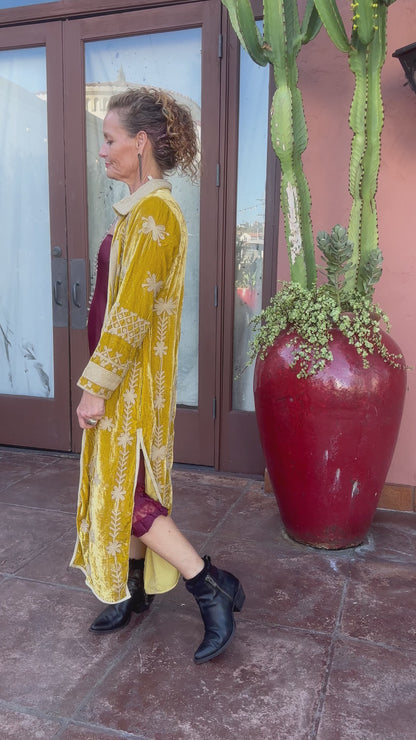 Velvet Embroidered Duster