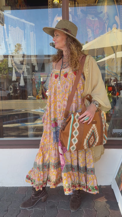 Sunwashed Bloom Dress-Golden